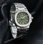 RRR Factory Patek Philippe Nautilus Cal.E 23-250SC Movement 32mm Green Face WG Bezel Women Watch